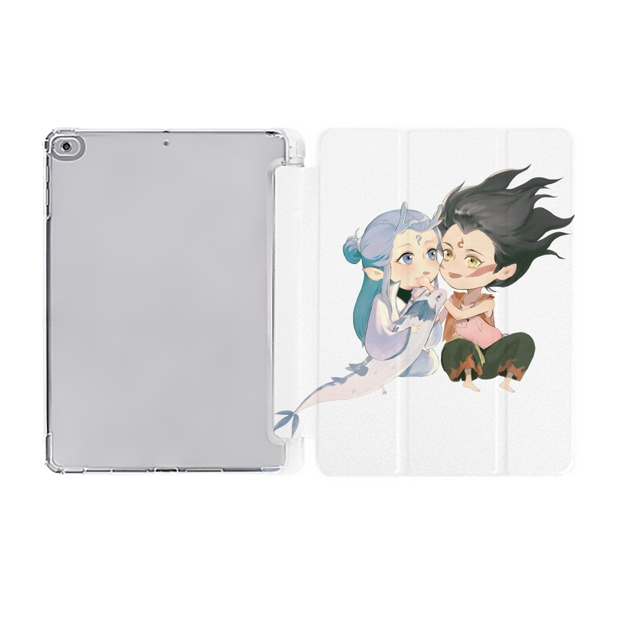（画像用） Ne Zha 2 ナタ 魔童の大暴れ IPad ケース ペン収納付き 三つ折りスタンド PUレザー×シリコン 対応機種9.5/10.5/10.9インチ